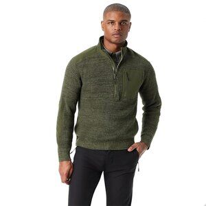 Bass Outdoor Olive Green Quarter-Zip Pullover Sweater S Mens NWT 6385